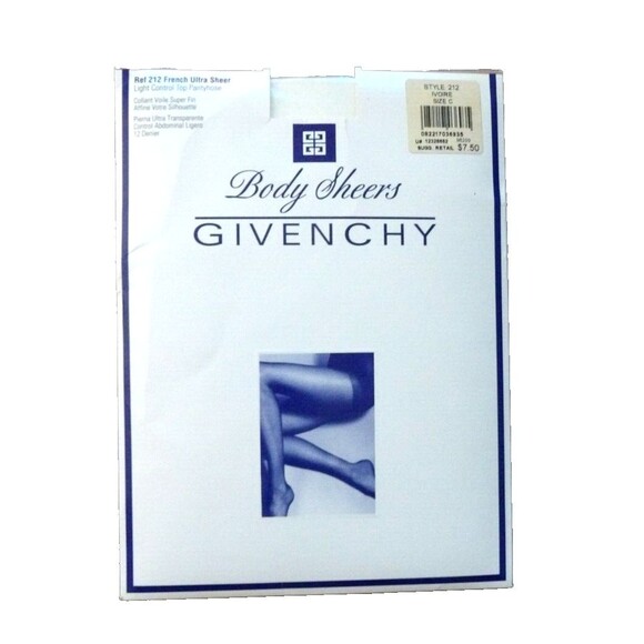 GIVENCHY French Ultra Body Sheers Ivory Size C Pantyhose Control Top Vintage NEW - Picture 1 of 2